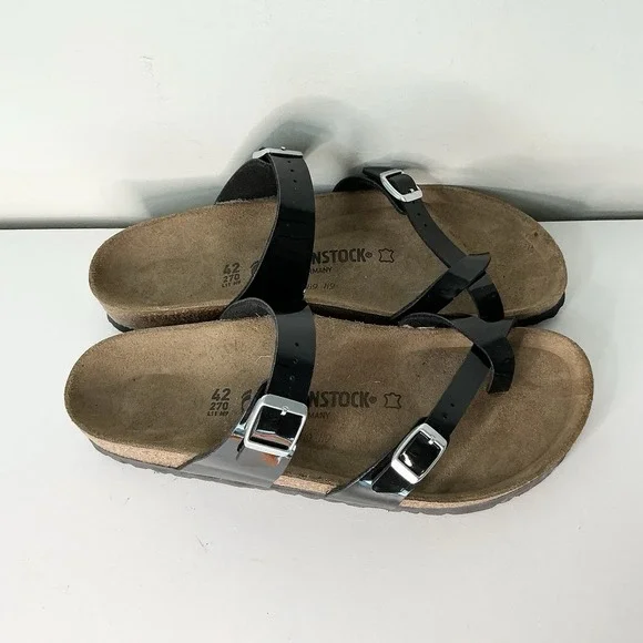 Birkenstock Mayari Black Patent Sz 42 Narrow Fit Leather New With Box - Picture 4 of 8